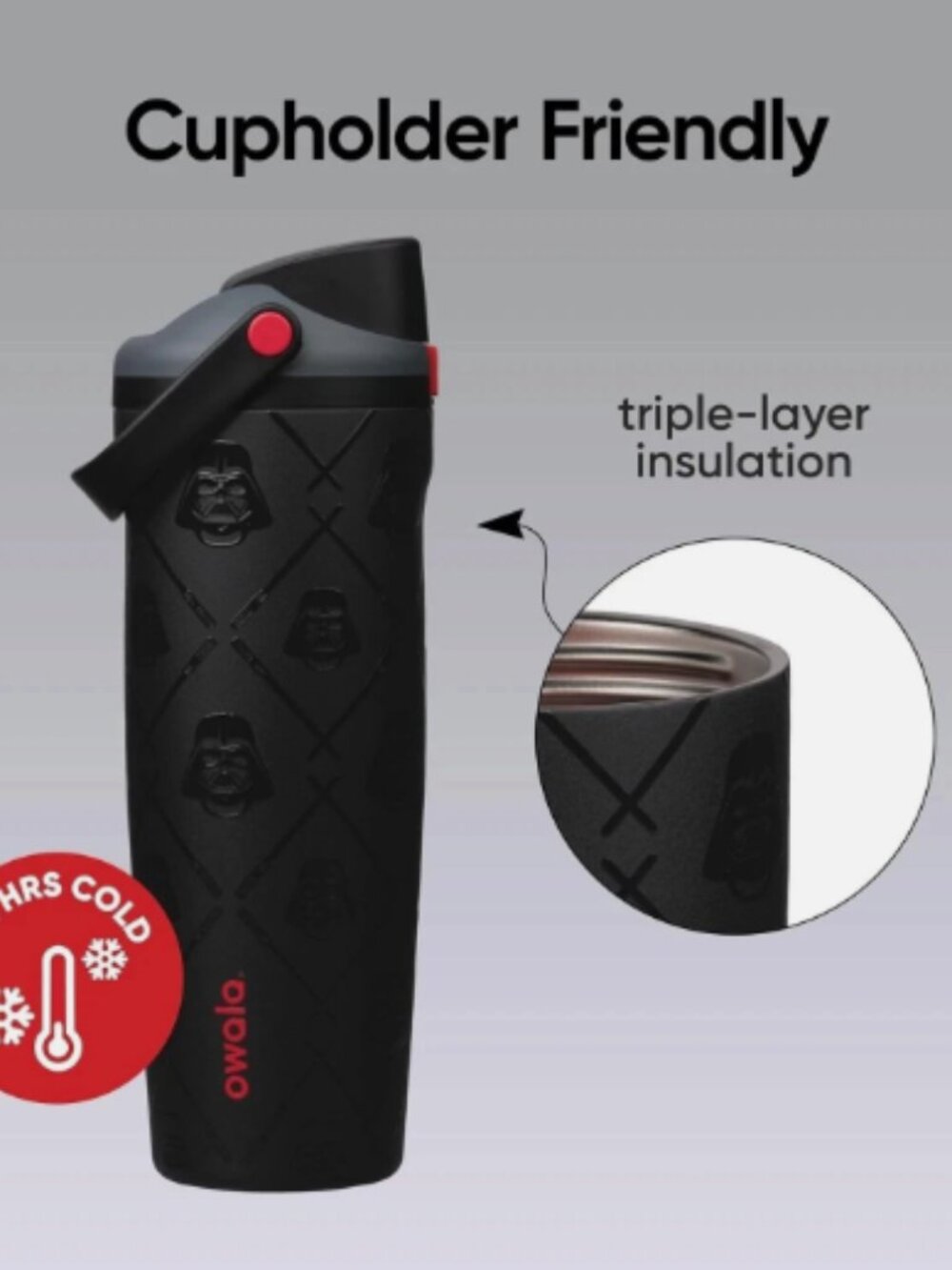 Owala Star Wars FreeSip Sway Insulated Stainless Steel Water Bottle with Two-Way